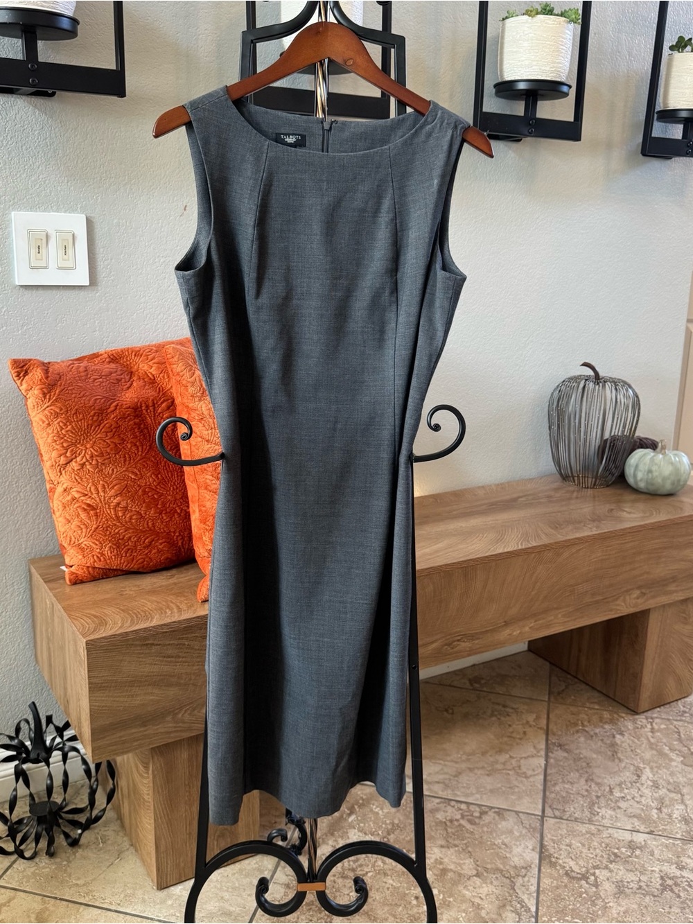 Talbots Charcoal Sleeveless Sheath Dress-NWT